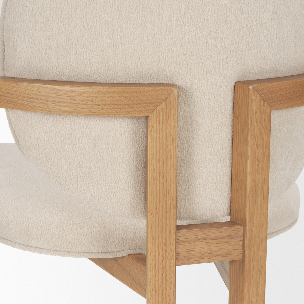 Mercana Carlisle Curved Back Cream Chenille Tripod Frame Dining Armchair
