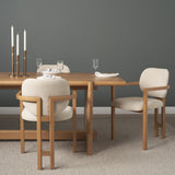 Mercana Carlisle Curved Back Cream Chenille Tripod Frame Dining Armchair