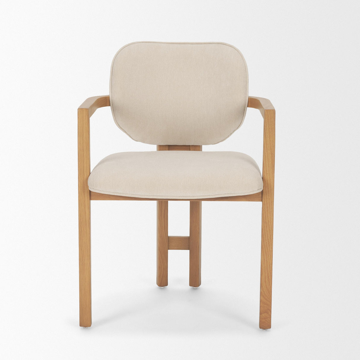Mercana Carlisle Curved Back Cream Chenille Tripod Frame Dining Armchair