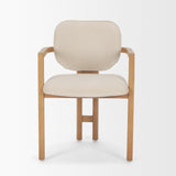Mercana Carlisle Curved Back Cream Chenille Tripod Frame Dining Armchair