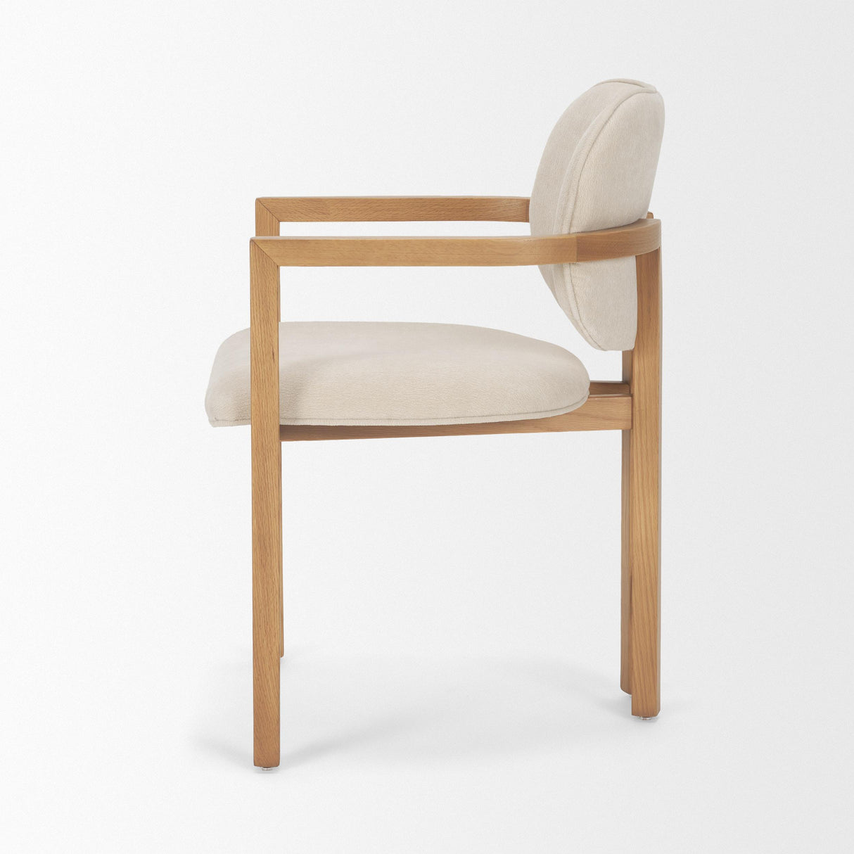 Mercana Carlisle Curved Back Cream Chenille Tripod Frame Dining Armchair