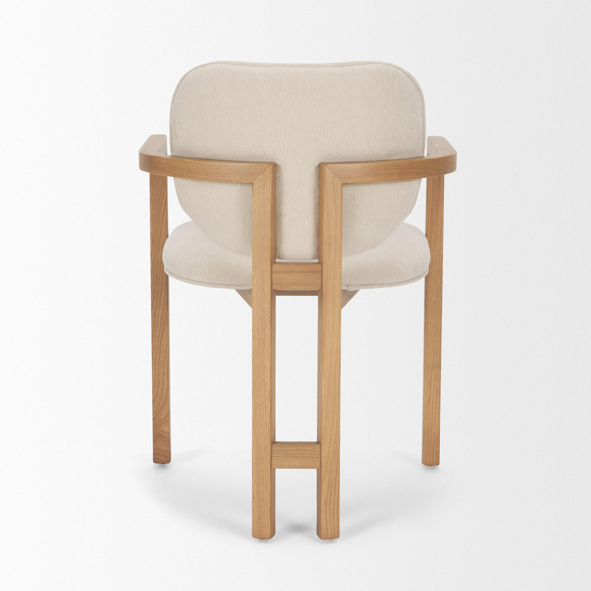 Mercana Carlisle Curved Back Cream Chenille Tripod Frame Dining Armchair