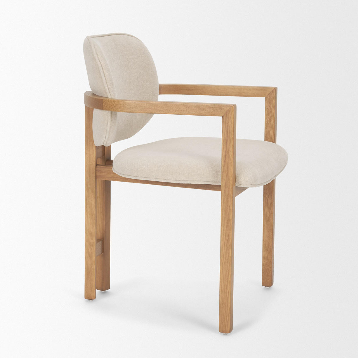 Mercana Carlisle Curved Back Cream Chenille Tripod Frame Dining Armchair