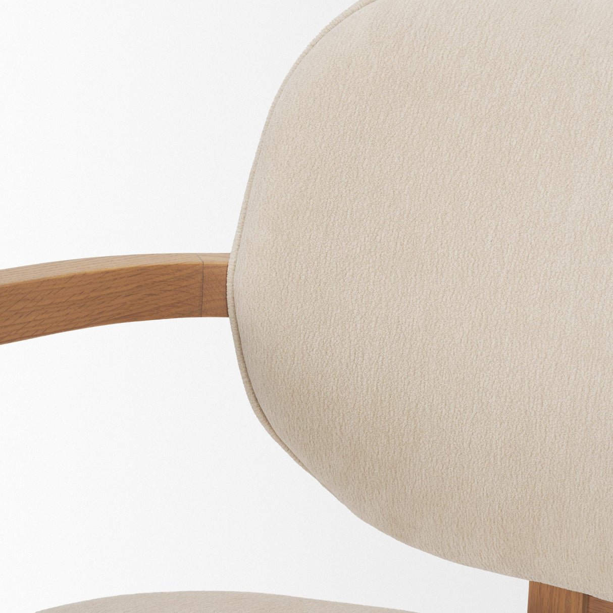 Mercana Carlisle Curved Back Cream Chenille Tripod Frame Dining Armchair