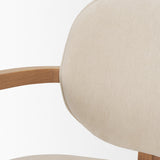 Mercana Carlisle Curved Back Cream Chenille Tripod Frame Dining Armchair