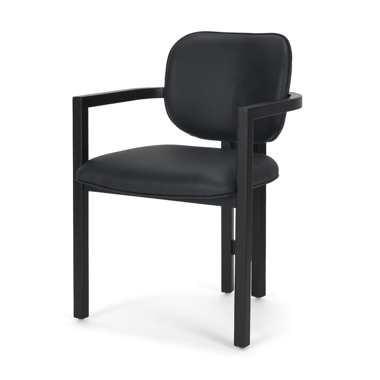 Mercana Carlisle Curved Back Black Leather Tripod Frame Dining Armchair