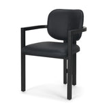 Mercana Carlisle Curved Back Black Leather Tripod Frame Dining Armchair