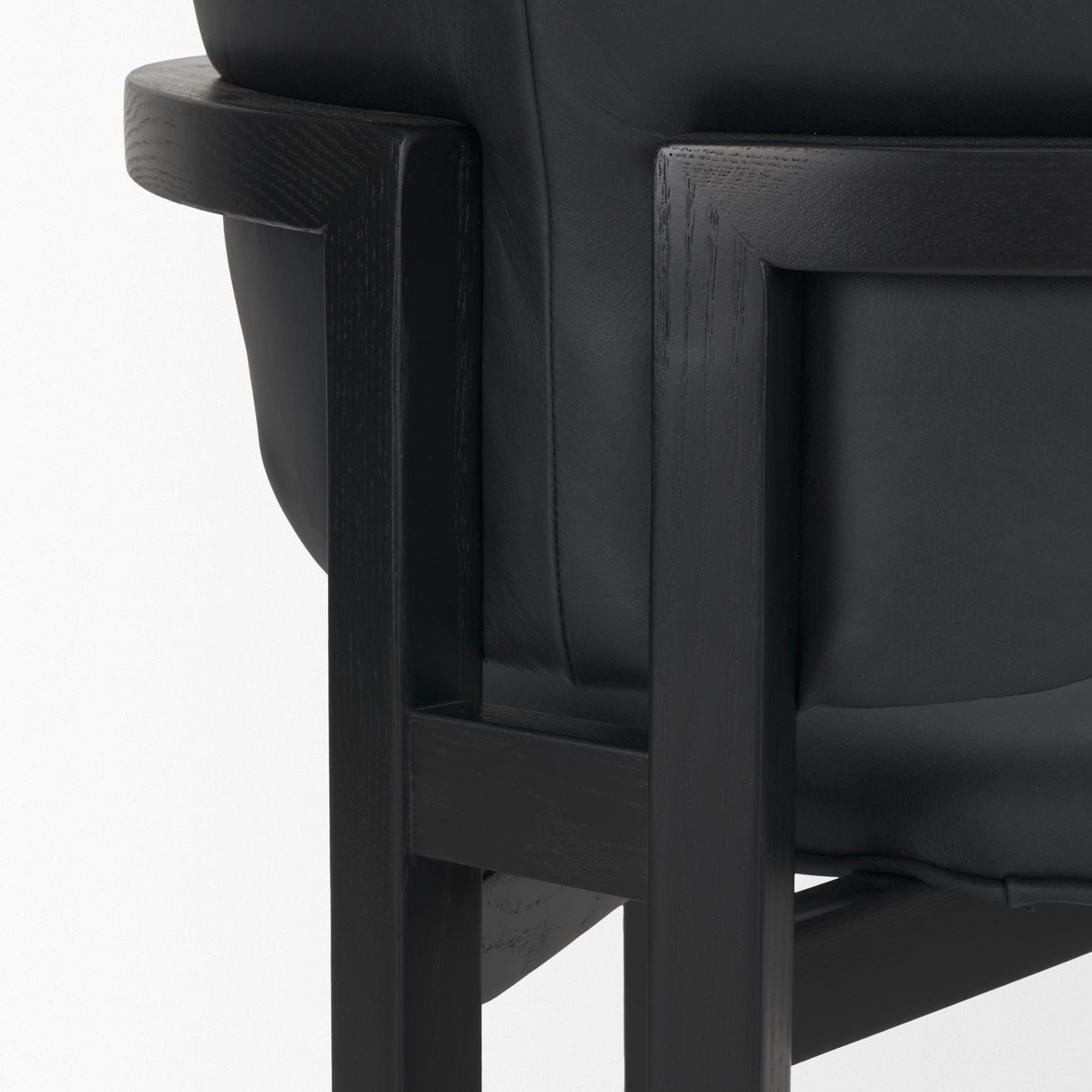 Mercana Carlisle Curved Back Black Leather Tripod Frame Dining Armchair