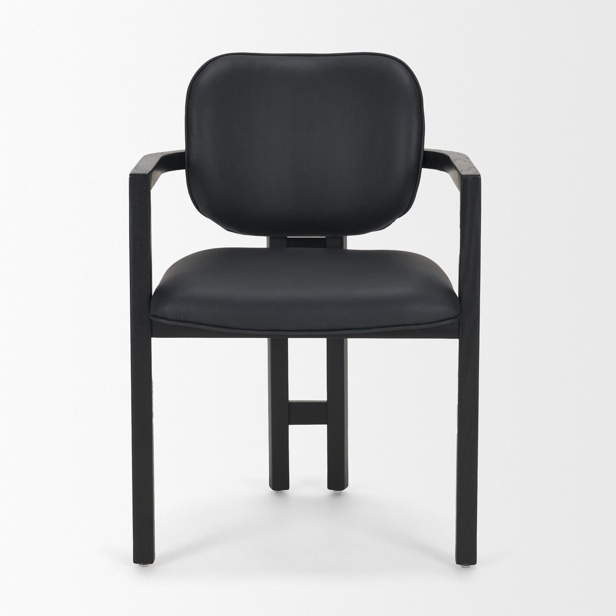 Mercana Carlisle Curved Back Black Leather Tripod Frame Dining Armchair