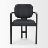 Mercana Carlisle Curved Back Black Leather Tripod Frame Dining Armchair