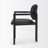 Mercana Carlisle Curved Back Black Leather Tripod Frame Dining Armchair