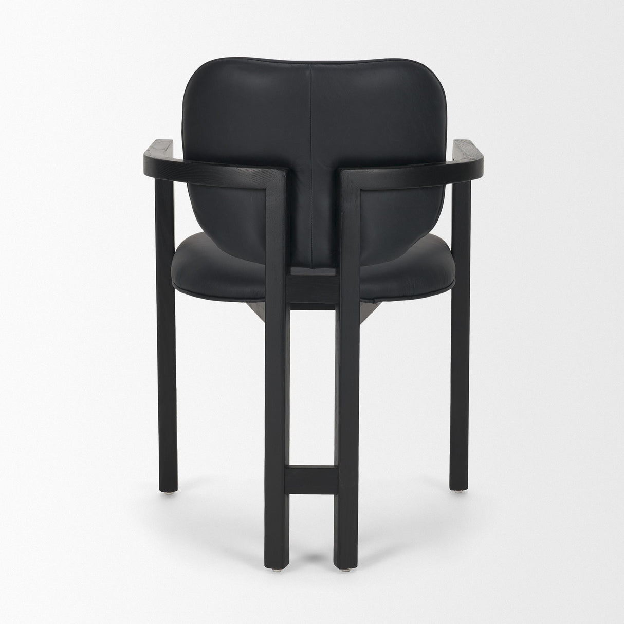 Mercana Carlisle Curved Back Black Leather Tripod Frame Dining Armchair