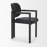 Mercana Carlisle Curved Back Black Leather Tripod Frame Dining Armchair