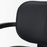 Mercana Carlisle Curved Back Black Leather Tripod Frame Dining Armchair