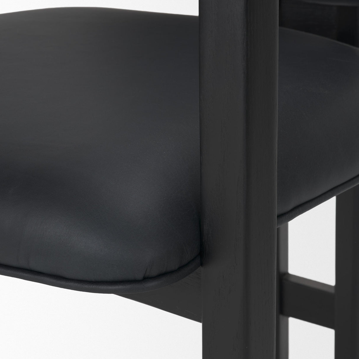 Mercana Carlisle Curved Back Black Leather Tripod Frame Dining Armchair