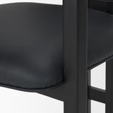 Mercana Carlisle Curved Back Black Leather Tripod Frame Dining Armchair
