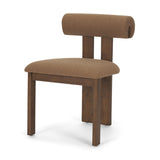 Mercana Tribeca Curve Open Back Mocha Fabric Tripod Frame Dining Chair