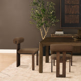 Mercana Tribeca Curve Open Back Mocha Fabric Tripod Frame Dining Chair