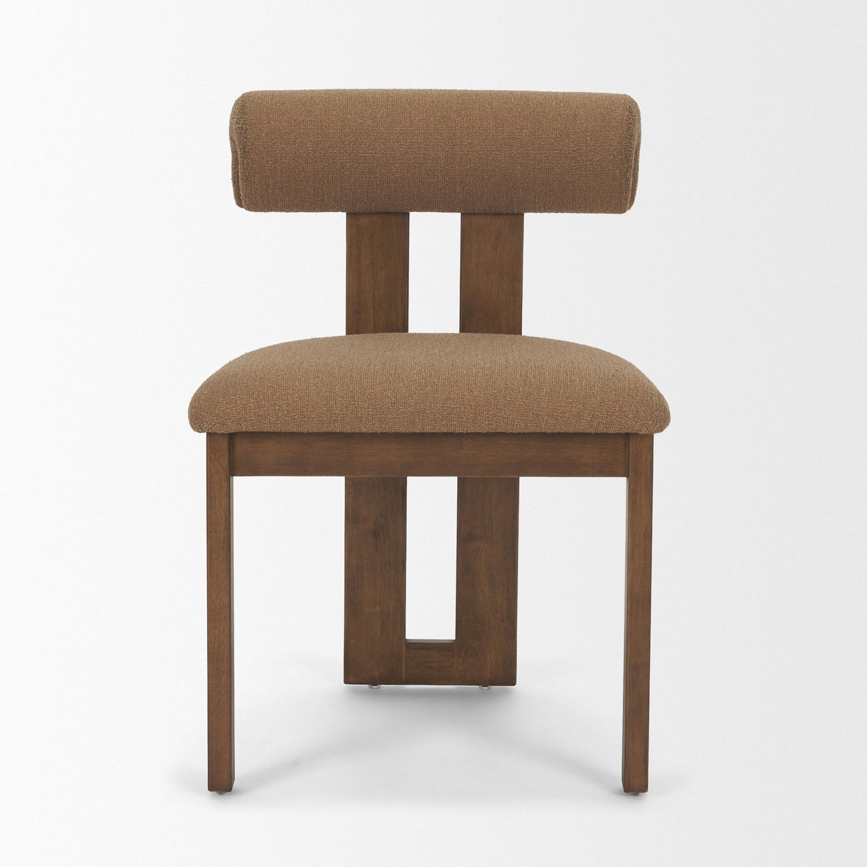 Mercana Tribeca Curve Open Back Mocha Fabric Tripod Frame Dining Chair