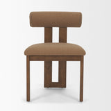 Mercana Tribeca Curve Open Back Mocha Fabric Tripod Frame Dining Chair