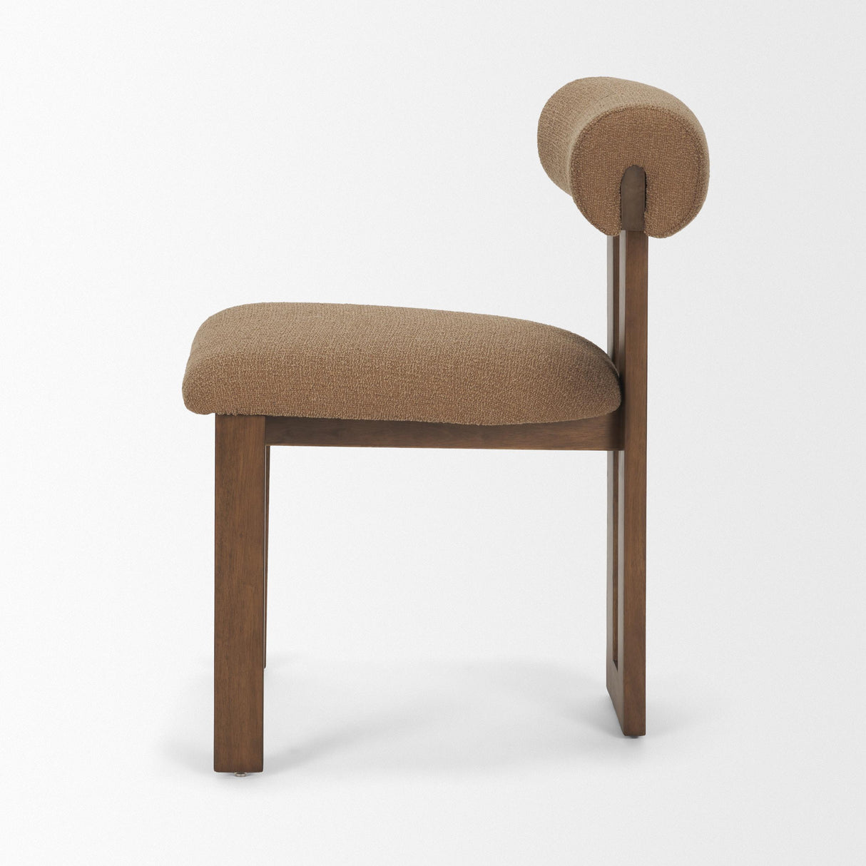 Mercana Tribeca Curve Open Back Mocha Fabric Tripod Frame Dining Chair
