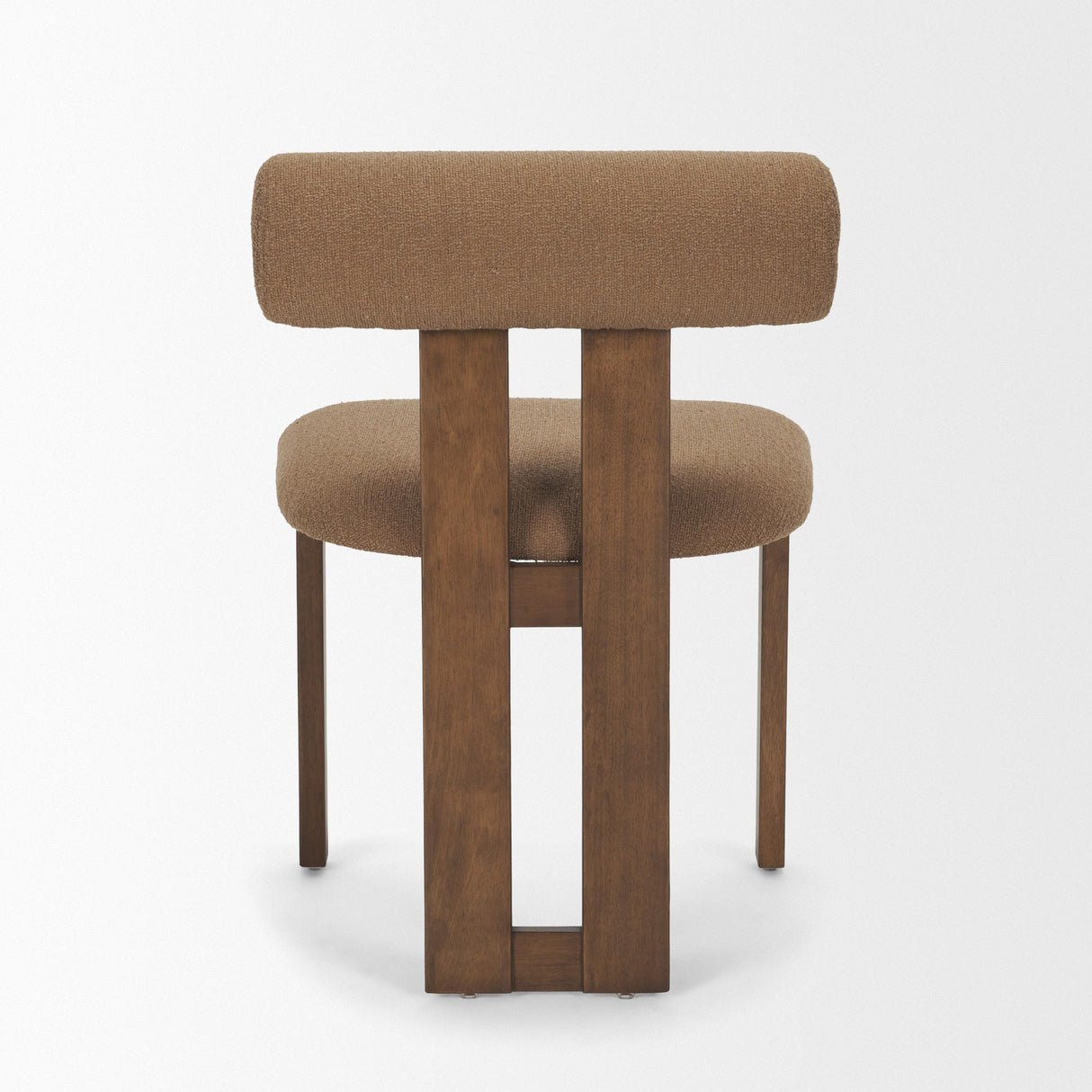 Mercana Tribeca Curve Open Back Mocha Fabric Tripod Frame Dining Chair
