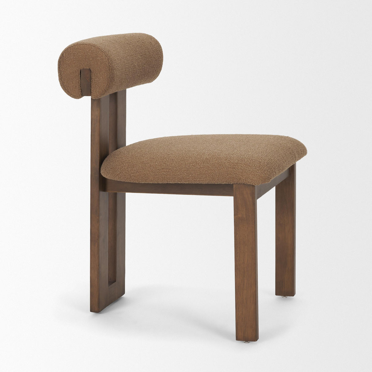 Mercana Tribeca Curve Open Back Mocha Fabric Tripod Frame Dining Chair