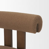 Mercana Tribeca Curve Open Back Mocha Fabric Tripod Frame Dining Chair