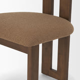 Mercana Tribeca Curve Open Back Mocha Fabric Tripod Frame Dining Chair