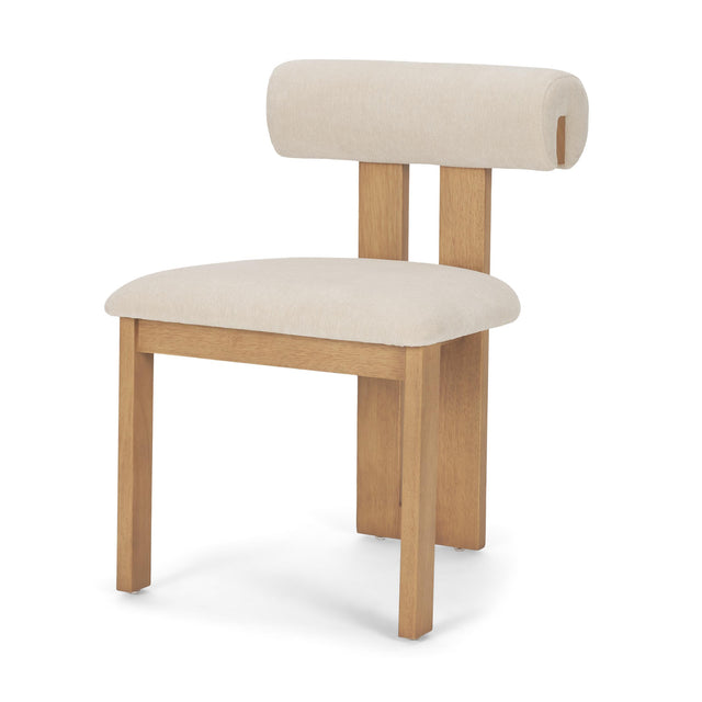 Mercana Tribeca Curve Open Back Cream Chenille Tripod Frame Dining Chair