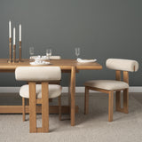 Mercana Tribeca Curve Open Back Cream Chenille Tripod Frame Dining Chair