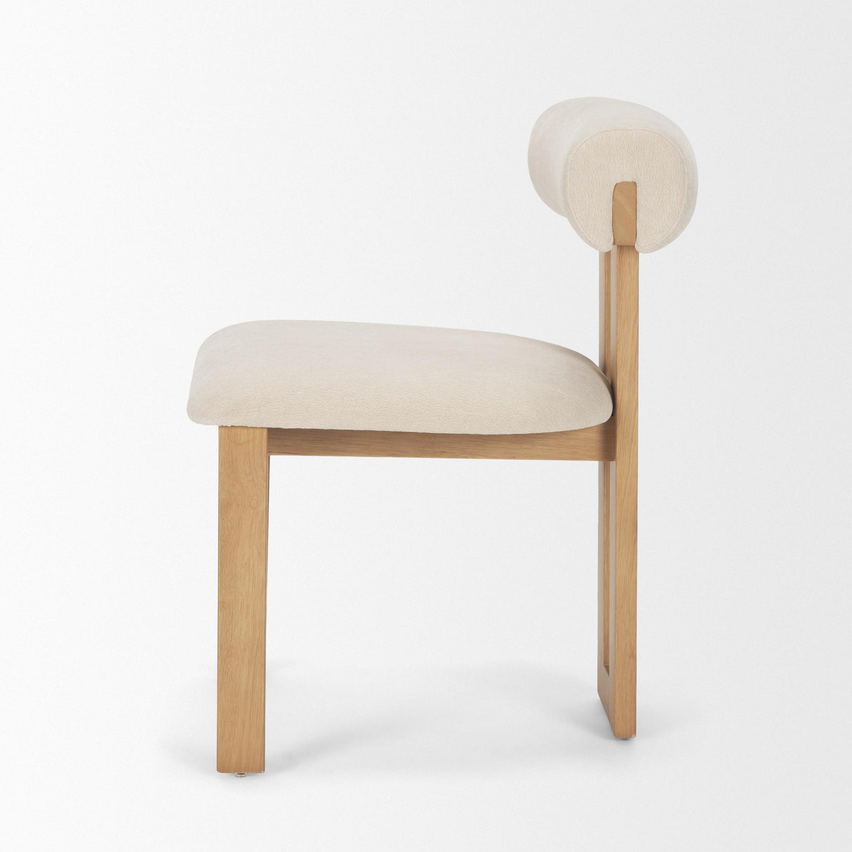 Mercana Tribeca Curve Open Back Cream Chenille Tripod Frame Dining Chair