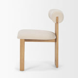 Mercana Tribeca Curve Open Back Cream Chenille Tripod Frame Dining Chair