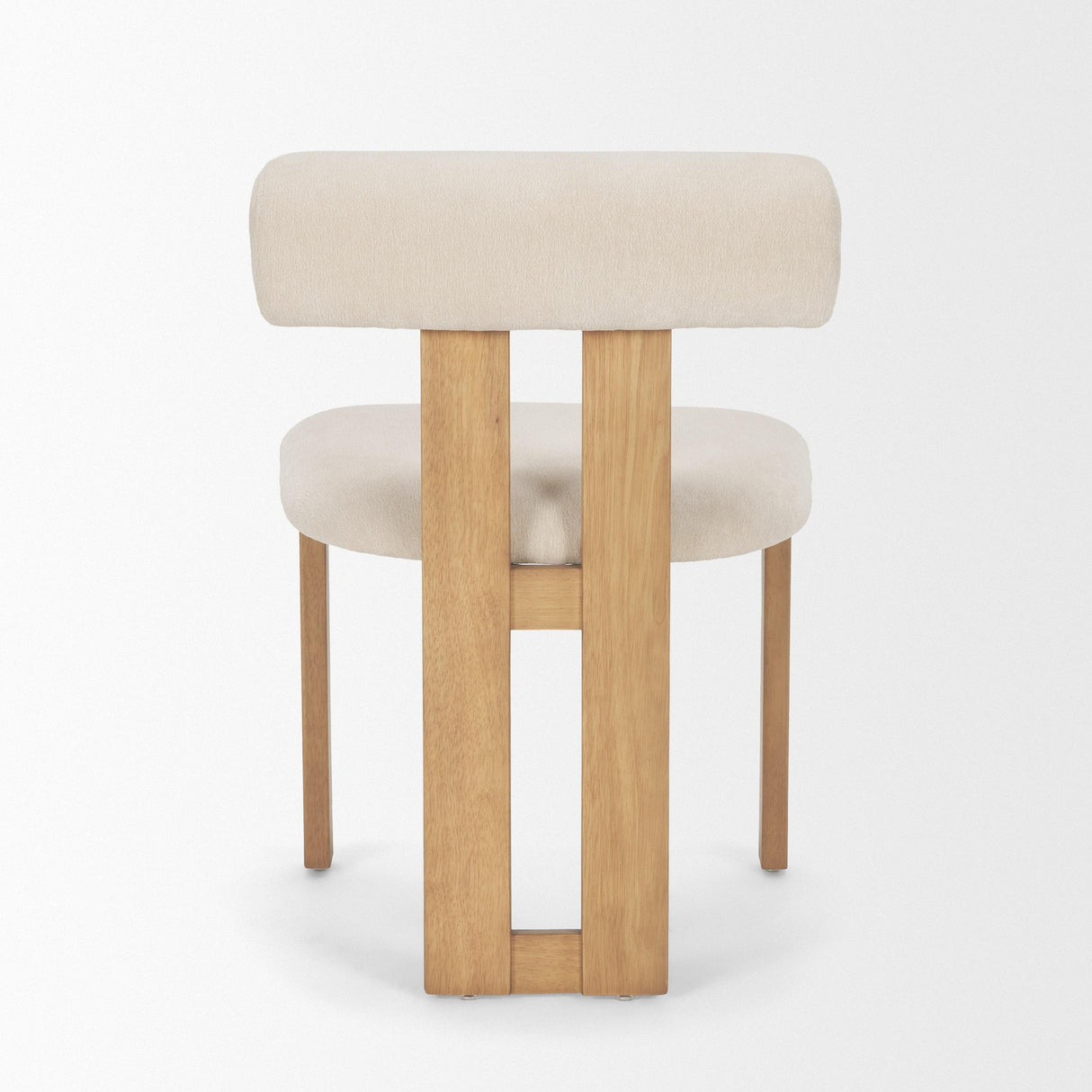 Mercana Tribeca Curve Open Back Cream Chenille Tripod Frame Dining Chair