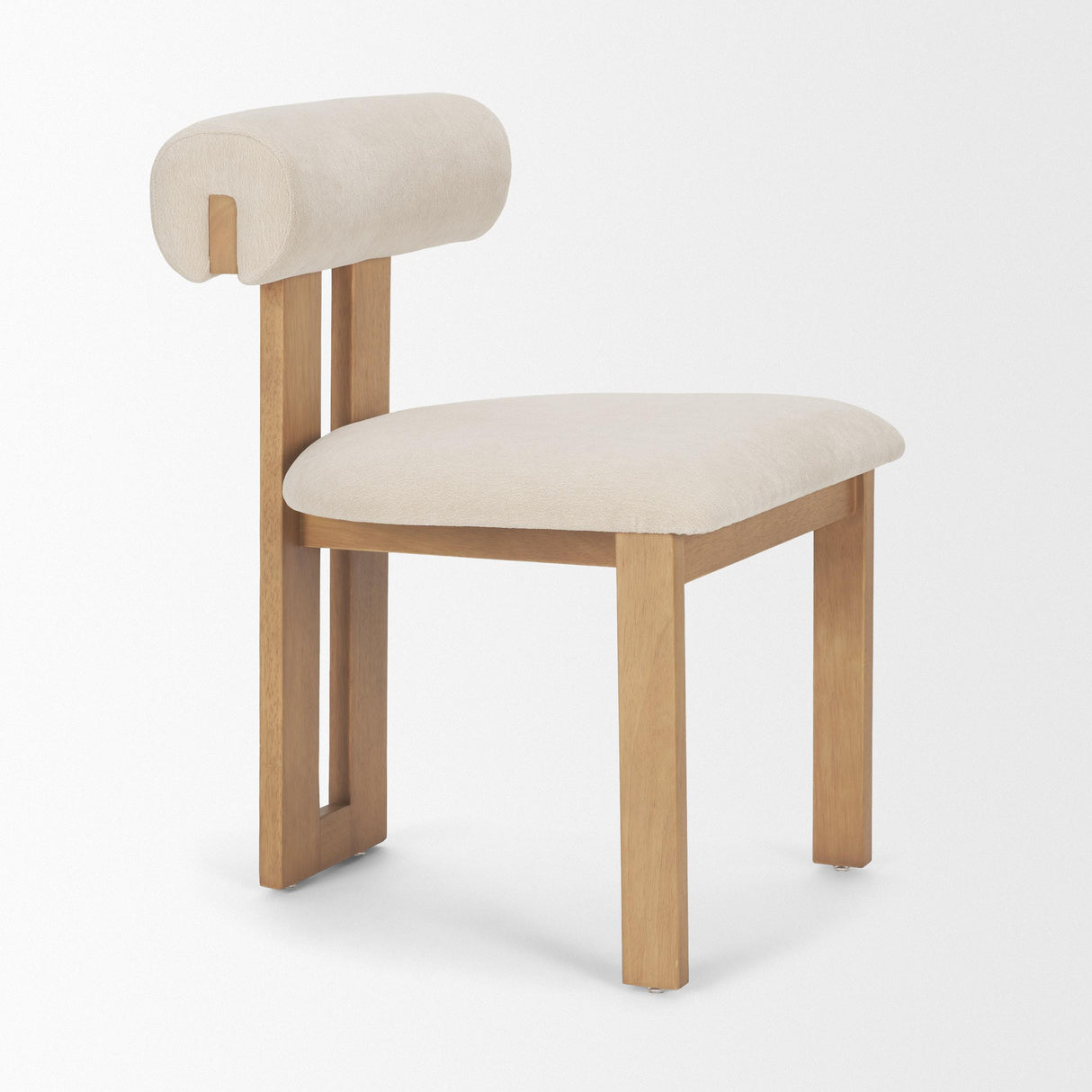 Mercana Tribeca Curve Open Back Cream Chenille Tripod Frame Dining Chair