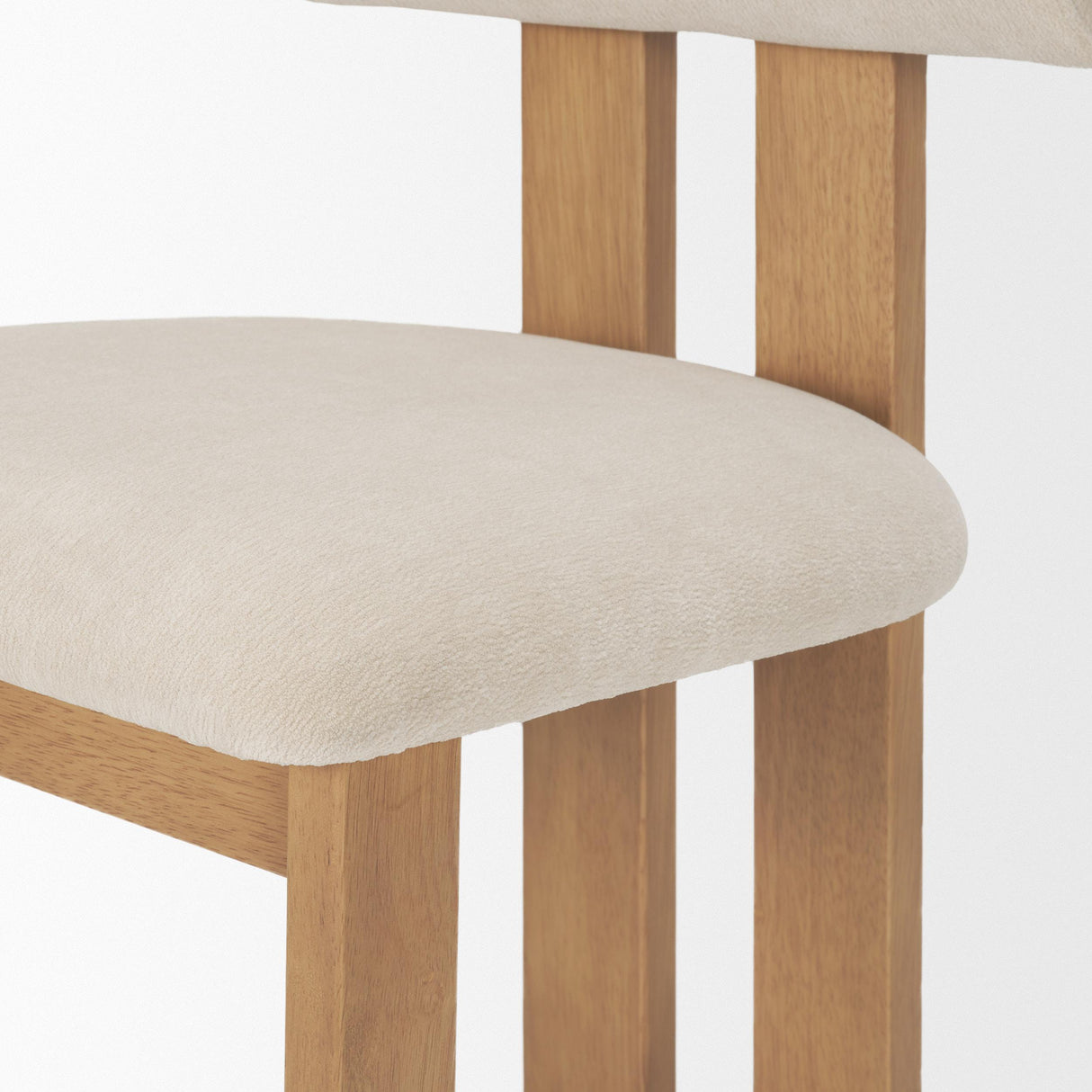 Mercana Tribeca Curve Open Back Cream Chenille Tripod Frame Dining Chair