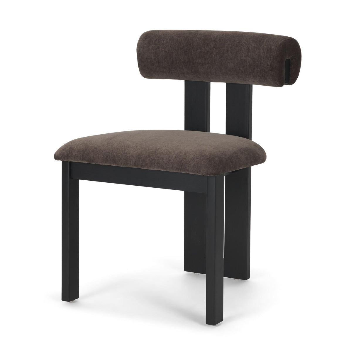 Mercana Tribeca Curve Open Back Charcoal Chenille Tripod Frame Dining Chair