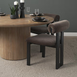 Mercana Tribeca Curve Open Back Charcoal Chenille Tripod Frame Dining Chair