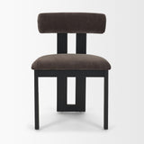 Mercana Tribeca Curve Open Back Charcoal Chenille Tripod Frame Dining Chair
