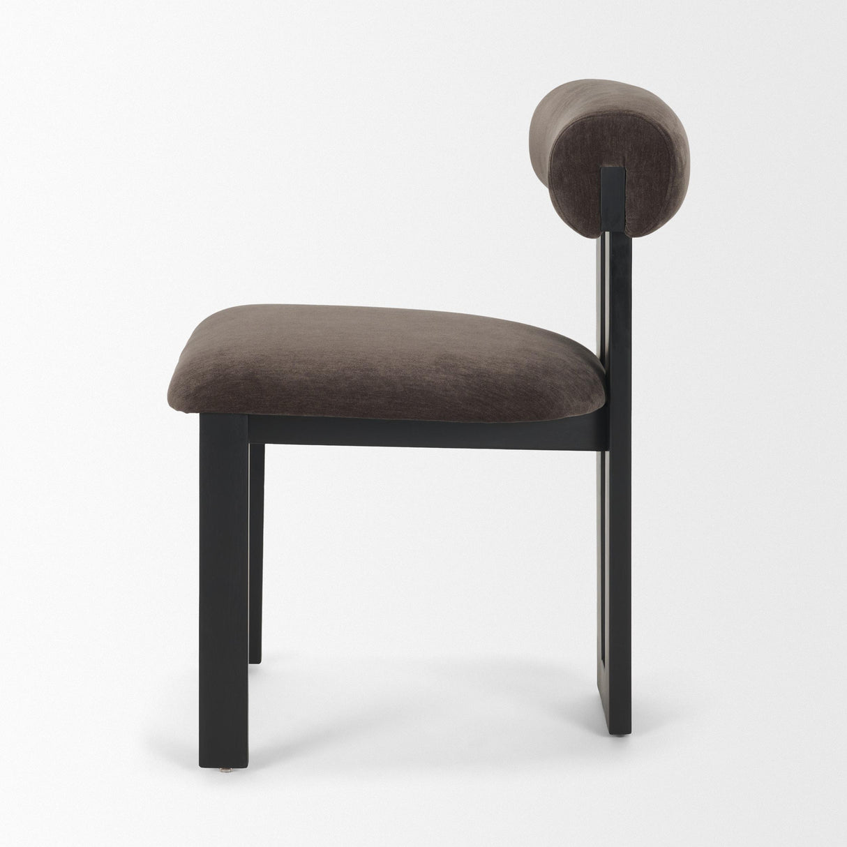 Mercana Tribeca Curve Open Back Charcoal Chenille Tripod Frame Dining Chair