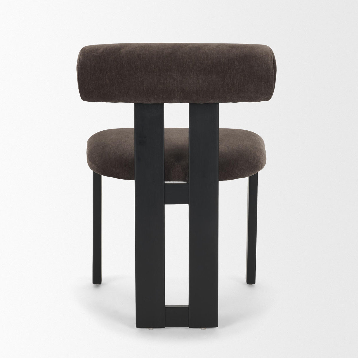 Mercana Tribeca Curve Open Back Charcoal Chenille Tripod Frame Dining Chair