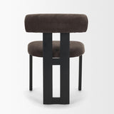 Mercana Tribeca Curve Open Back Charcoal Chenille Tripod Frame Dining Chair