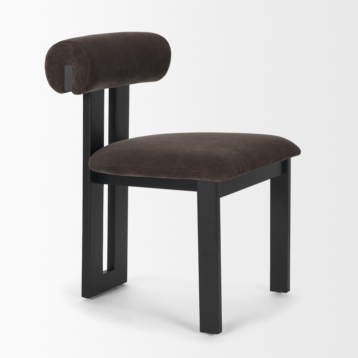 Mercana Tribeca Curve Open Back Charcoal Chenille Tripod Frame Dining Chair