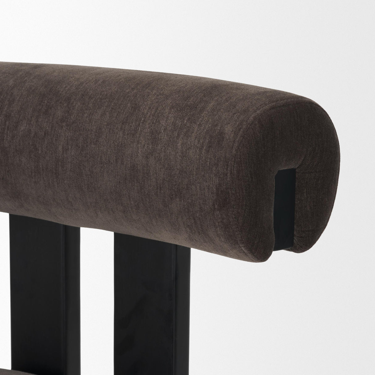 Mercana Tribeca Curve Open Back Charcoal Chenille Tripod Frame Dining Chair