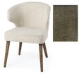 Mercana Niles 22.5L x 24.5W x 32H Moss Olive Fabric Seat W/ Mid Brown Wooden Legs Wingback Dining Chair