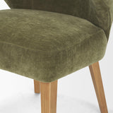 Mercana Niles 22.5L x 24.5W x 32H Moss Olive Fabric Seat W/ Mid Brown Wooden Legs Wingback Dining Chair