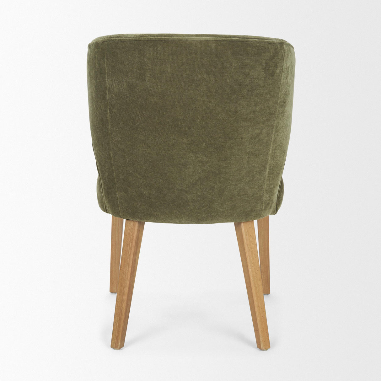 Mercana Niles 22.5L x 24.5W x 32H Moss Olive Fabric Seat W/ Mid Brown Wooden Legs Wingback Dining Chair