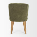 Mercana Niles 22.5L x 24.5W x 32H Moss Olive Fabric Seat W/ Mid Brown Wooden Legs Wingback Dining Chair
