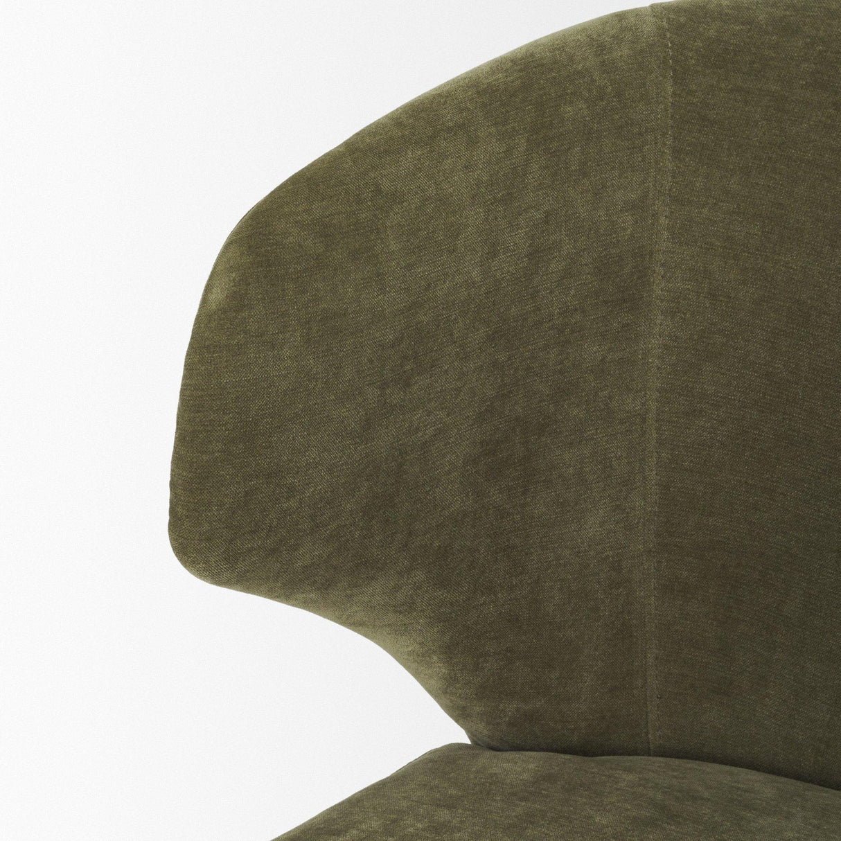 Mercana Niles 22.5L x 24.5W x 32H Moss Olive Fabric Seat W/ Mid Brown Wooden Legs Wingback Dining Chair