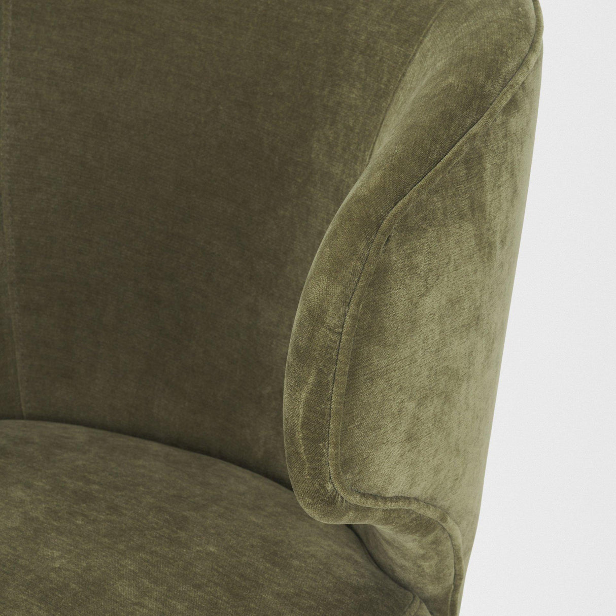 Mercana Niles 22.5L x 24.5W x 32H Moss Olive Fabric Seat W/ Mid Brown Wooden Legs Wingback Dining Chair